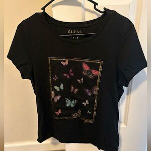 Guess brand graphic tshirt with butterfly XLarge